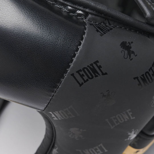 Leone DNA Adult Open Face Boxing Headgear Synthetic Leather Black