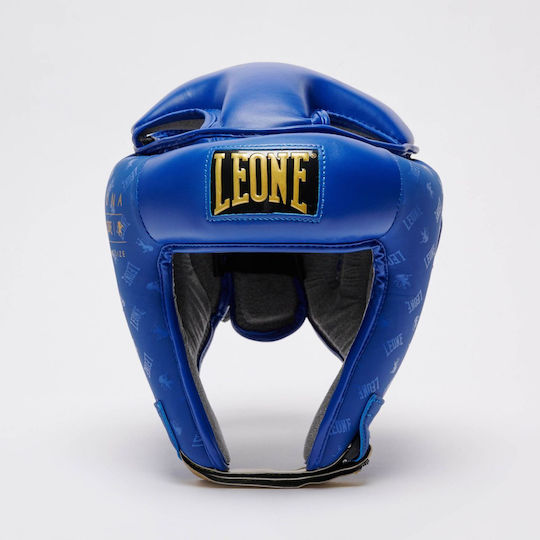 Leone DNA Adult Open Face Boxing Headgear Synthetic Leather Blue