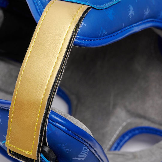 Leone DNA Adult Open Face Boxing Headgear Synthetic Leather Blue