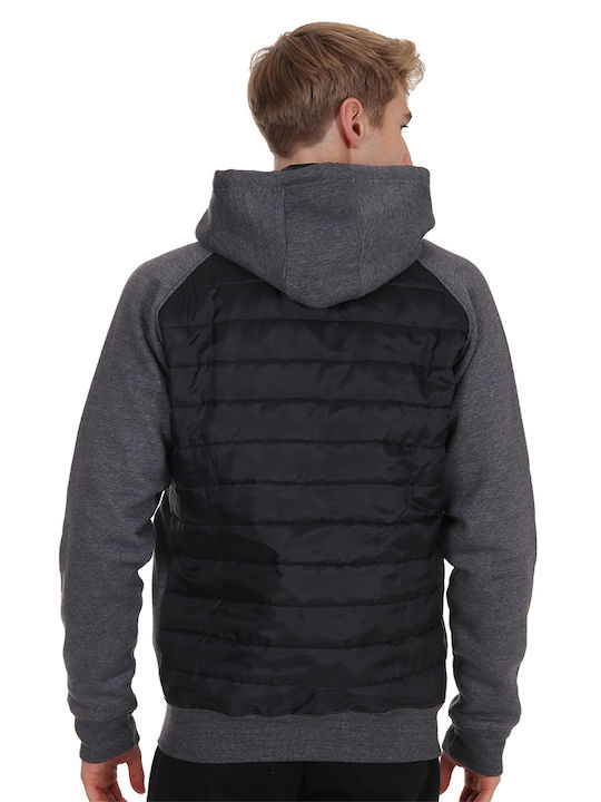 Magnetic North Men's Sweatshirt Jacket with Hood and Pockets Gray