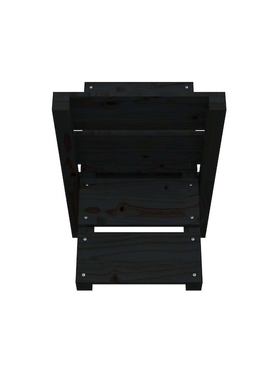 vidaXL Wooden Firewood Shelf 47x39.5x48cm Black