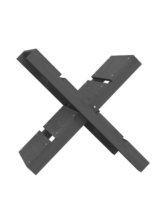 vidaXL Дърво Рафт Съхранение на Дърва 47x39.5x48см Сив