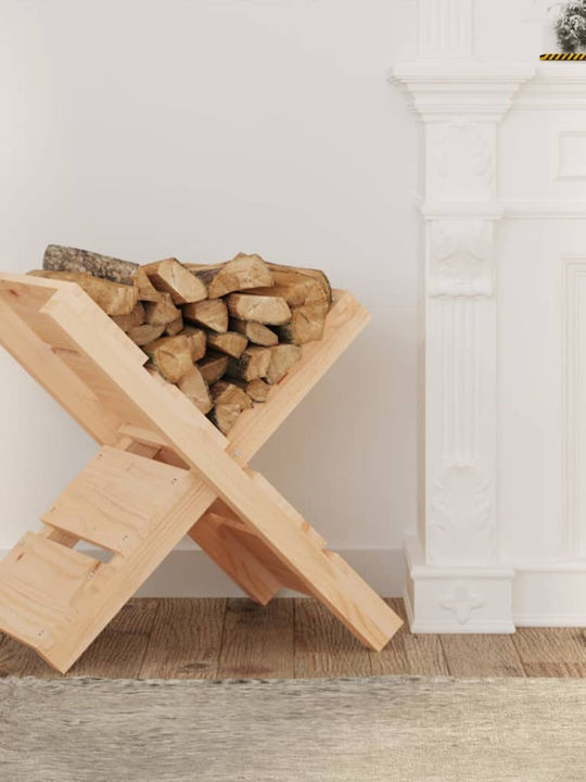 vidaXL Ξύλινο Ράφι Αποθήκευσης Ξύλων 47x39.5x48cm Μπεζ