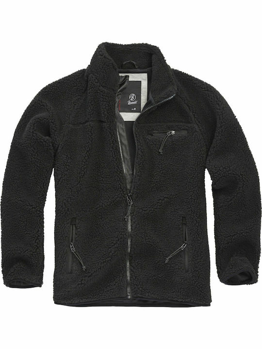 Cardigan Fleece pentru Bărbați Neagră