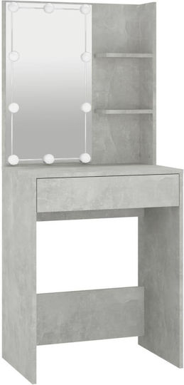 Bodenstehende Schminktisch Schlafzimmer Holz Grau Beton mit Spiegel 60x40x140cm