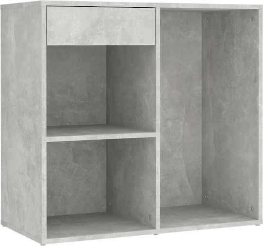 Bodenstehende Schminktisch Schlafzimmer Holz Grau Beton mit Spiegel 60x40x140cm
