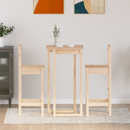 Dining Room 3pcs Pine 60x60cm