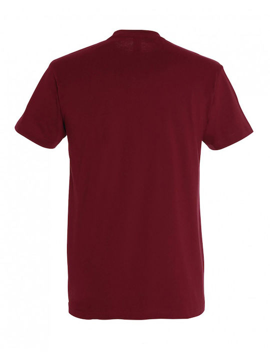 Kids Moda Herren T-Shirt Kurzarm Burgundisch