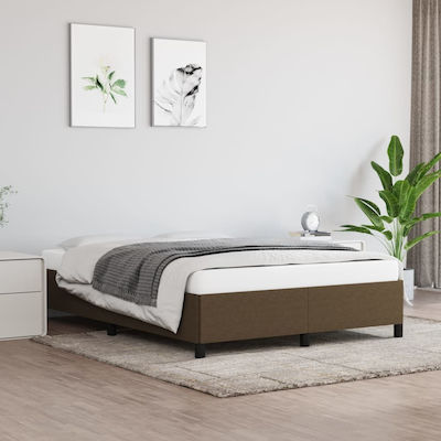 Bed Base Double made of Wood Dark Brown 140x200cm.