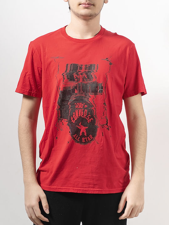 Converse Men's Sports T-Shirt Stamped Red