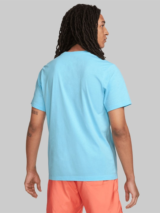 Nike Sportswear Club Men's Athletic T-shirt Short Sleeve Turquoise