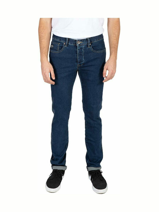 Men's Elastic Jeans Pants with Regular Straight Fit Blue