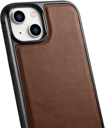 iCarer Leather Oil Wax Back Cover Δερμάτινο Καφέ (iPhone 14)