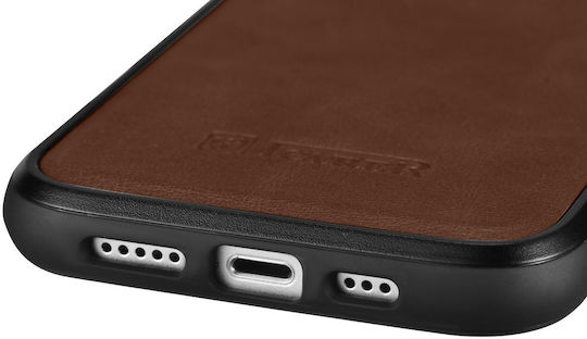 iCarer Leather Oil Wax Back Cover Δερμάτινο Καφέ (iPhone 14)