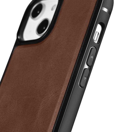 iCarer Leather Oil Wax Back Cover Δερμάτινο Καφέ (iPhone 14)