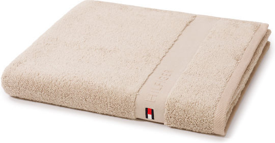 Tommy Hilfiger Πετσέτα Σώματος Legend 100x150εκ. Sand Βάρους 540gr/m²