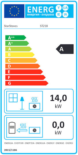 Starstoves Μεταλλική Ξυλόσομπα με Φούρνο 14kW Μαύρη