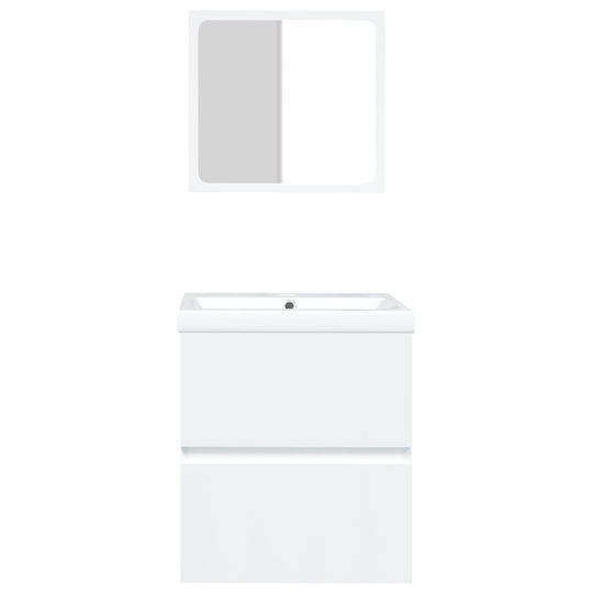 vidaXL Countertop with Sink & Mirror L41xW38.5xH45cm White