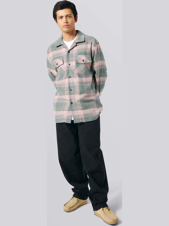 Smash Μακρυμάνικo Φανελένιο Overshirt σε Κανονική Γραμμή Καρό Ροζ