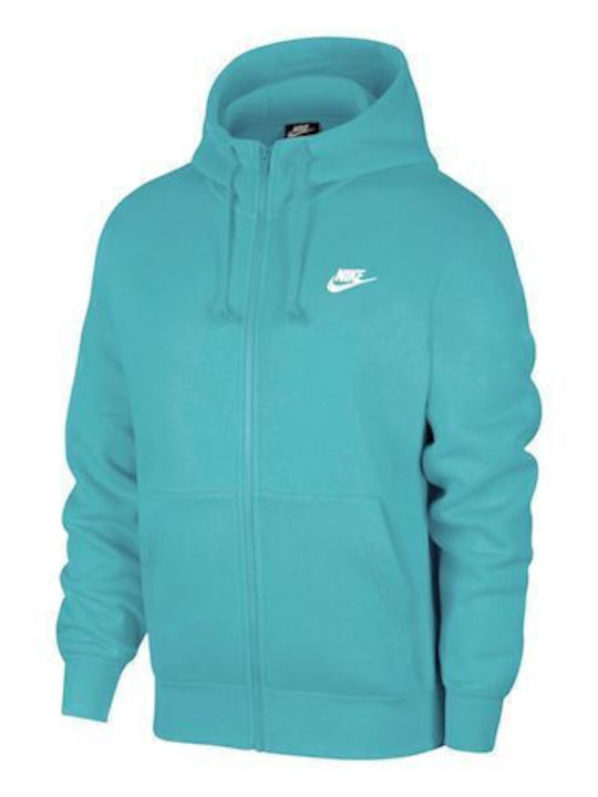 Nike Club Ζακέτα με Κουκούλα Τιρκουάζ