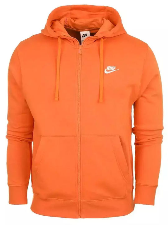 Nike Club Ζακέτα με Κουκούλα Πορτοκαλί