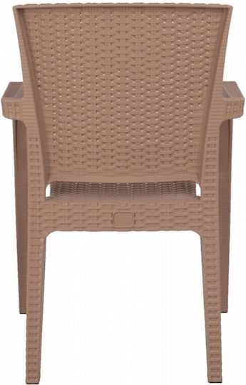 Outdoor Chair Plastic Bianca Cappuccino 57.5x59.5x86cm