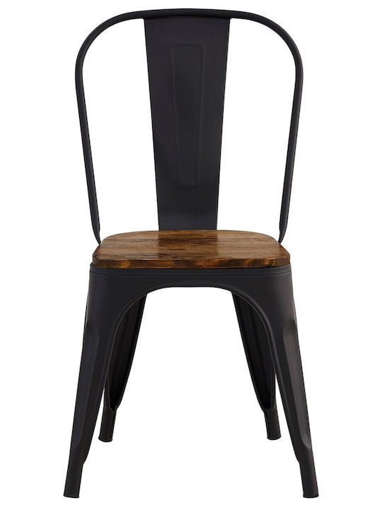 Outdoor-Stuhl Metallisch Relix Wood Dark Oak 45x53x85εκ.