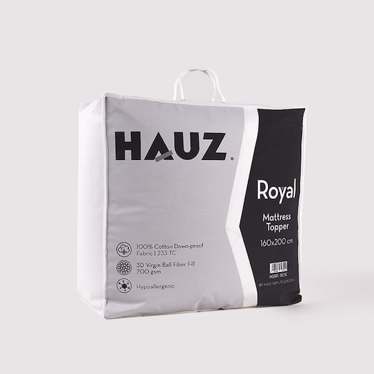 Hauz Mattress Topper Royal King Size Polyester with Elastic Straps 180x200cm