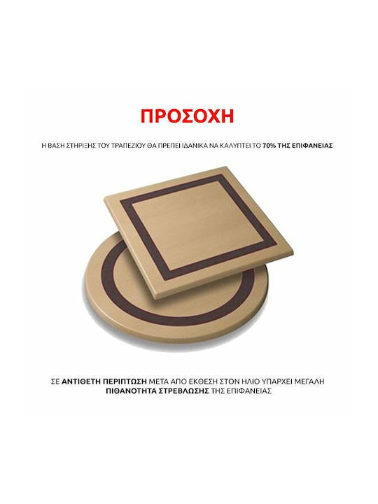 HomeMarkt 272 Square Table Surface Werzalit 70x70x3.5cm HM5230.03 1pcs