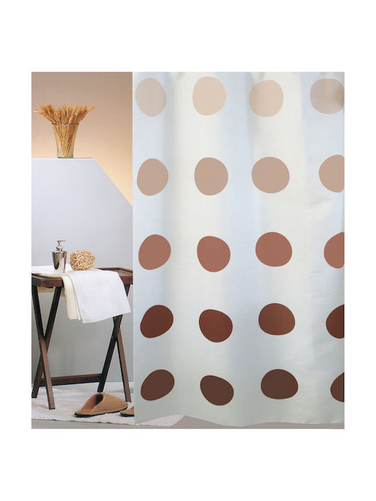 San Lorentzo Moon Fabric Shower Grommet Curtain 180x200cm Beige 1496BEIGE