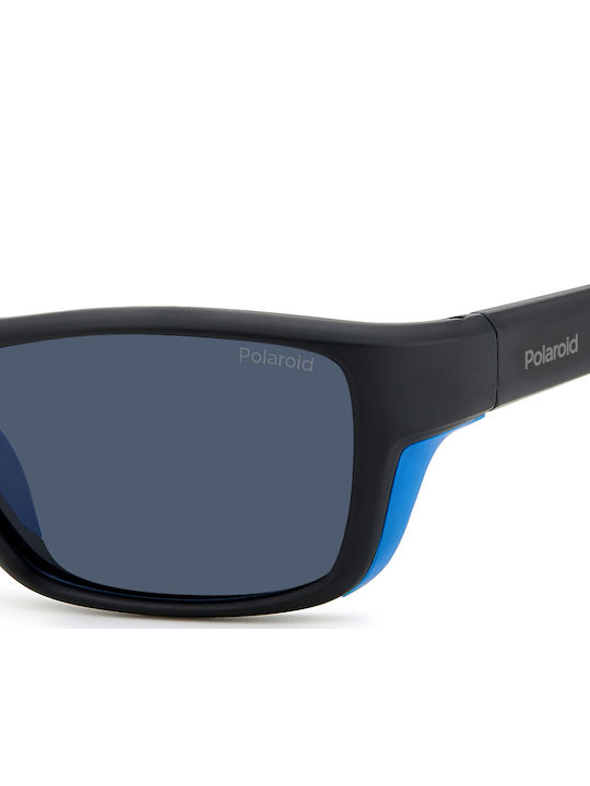Polaroid Unisex Sunglasses with Black Plastic Frame and Blue Polarized Lens PLD7046S OY4/C3