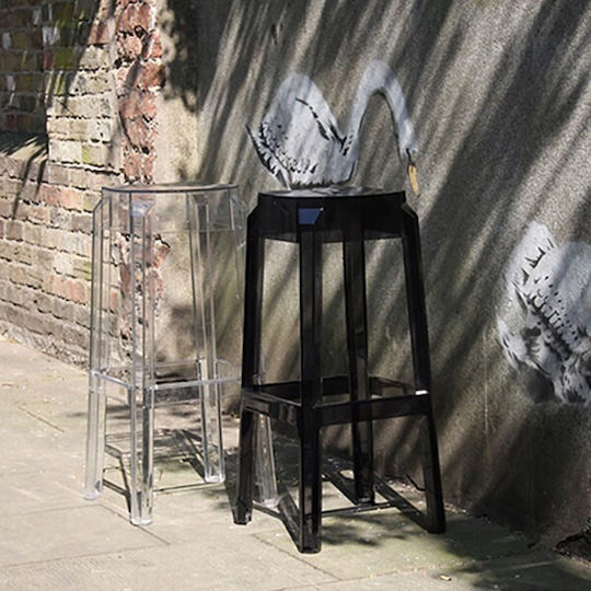 Outdoor Bar Stool from Polypropylene Fox 65 Clear 36x36x65cm