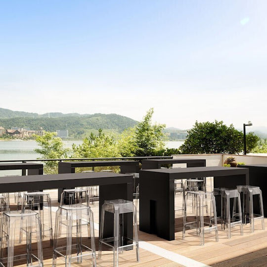 Outdoor Bar Stool from Polypropylene Fox 65 Clear 36x36x65cm