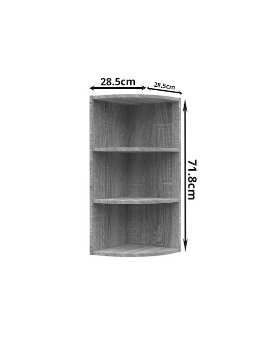 Alina Wall Corner Cabinet Sonoma / Μόκκα L28.5xW28.5xH71.8cm