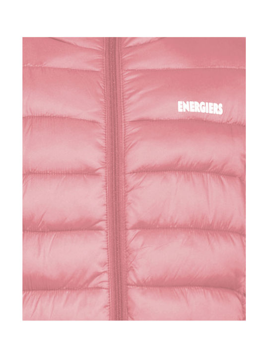 Energiers Kids Quilted Jacket Short with Hood Pink