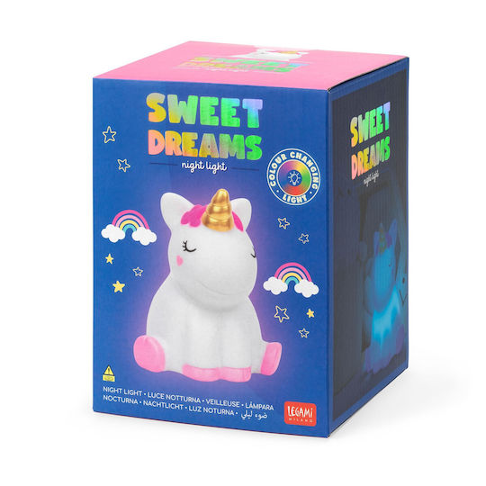 Legami Milano Детско Декоративно Осветление Unicorn с Промяна на Цветовете Бял 10.4x9.6x11.5εκ.