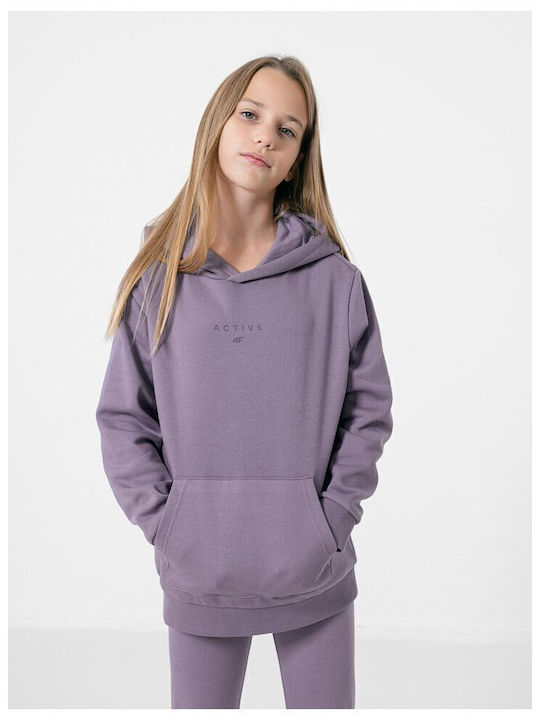 Kids Sweatshirt with Hood and Pockets Purple