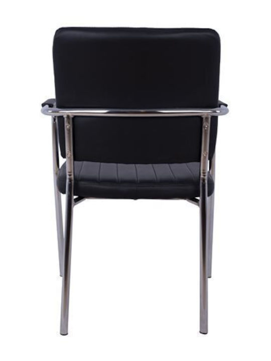 Armchair Visitor Questa with Arms Black 54x62x84cm 1pcs
