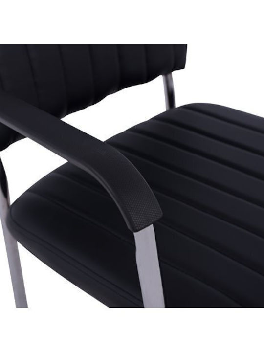 Armchair Visitor Questa with Arms Black 54x62x84cm 1pcs
