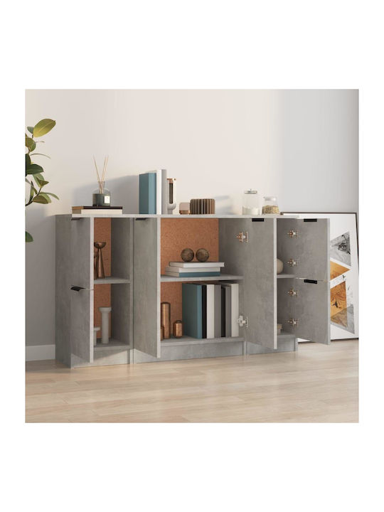 Office Storage Chipboard Cabinet Grey Concrete L60xW30xH70cm