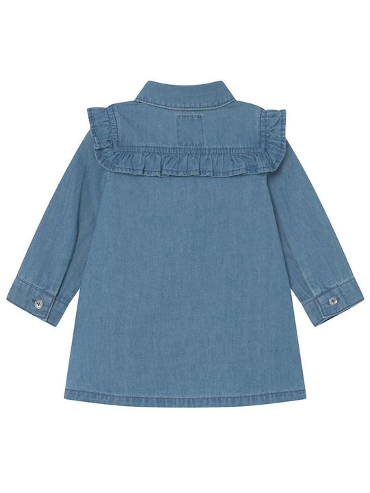 Levi's Mädchen Kleid Set mit Zubehör Denim Langärmelig Blau