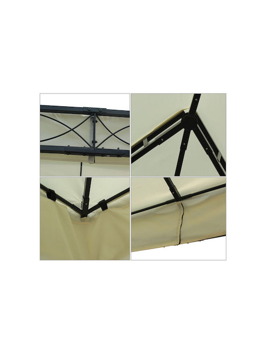 Outsunny Κιόσκι Κήπου Εκρού 4x3m