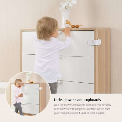 Reer Cabinet & Drawer Protectors with Sticker made of Plastic in White Color 3pcs