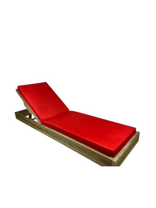 Șezlong Lemn Bej 200x68x14cm