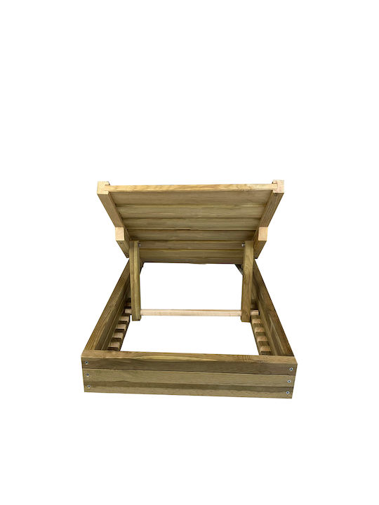 Șezlong Lemn Bej 200x68x14cm