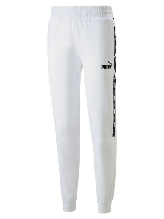 Ess+ Tape Sweatpants with Elastic White