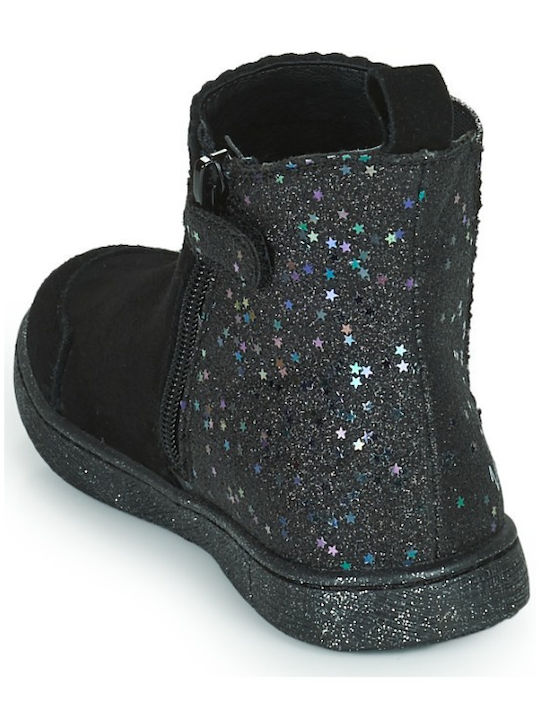 Blanou Ghete Copii din Suede cu Fermuar Negre