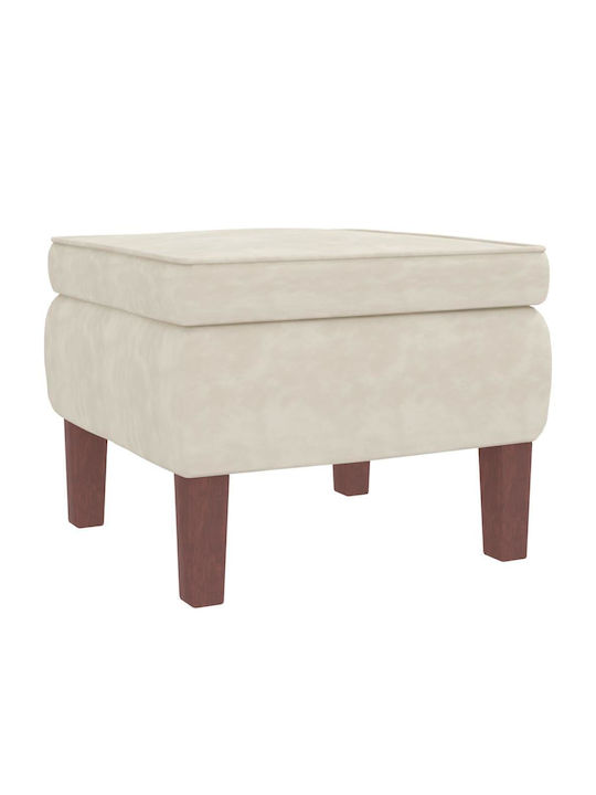 Schaukelstuhl mit Fußhocker Samt Cream 78x93x97cm