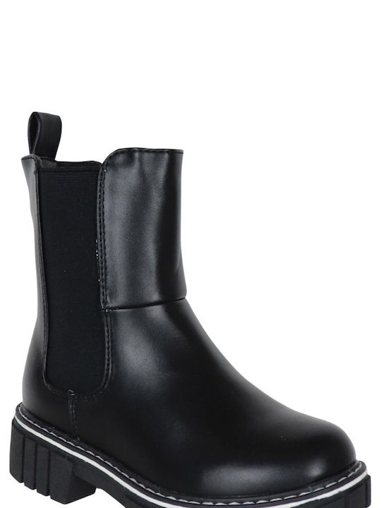 Original Marines Kids PU Leather Chelsea Boots Black