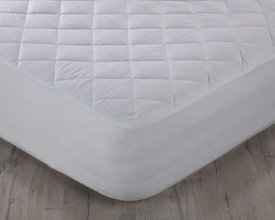 Ariete Single Quilted Mattress Cover Fitted White 100x200cm